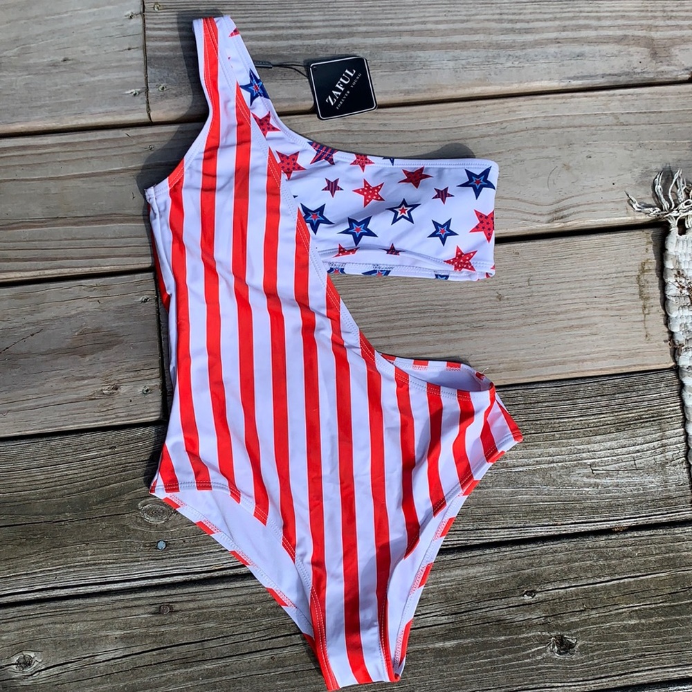 Zaful Red, White, and Blue Monokini